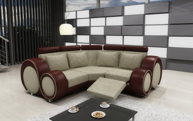 Corner sofa Sofa Couch Upholstery Living landscape Textile Corner Sofas Suite Fabric BER-X