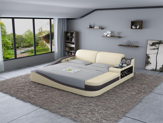 Multifunction s Bed Bluetooth Boxes Luxury Design Leather Beds Hotel Double new
