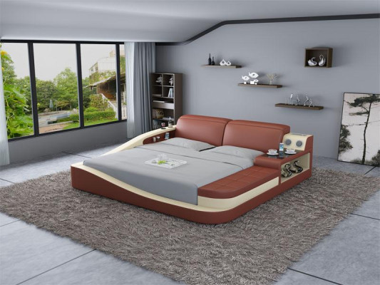 Multifunction s Bed Bluetooth Boxes Luxury Design Leather Beds Hotel Double new