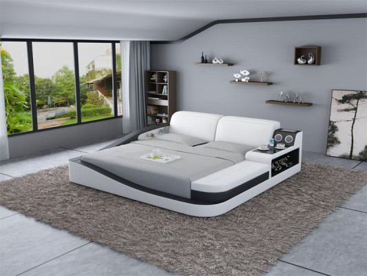 Multifunction s Bed Bluetooth Boxes Luxury Design Leather Beds Hotel Double new