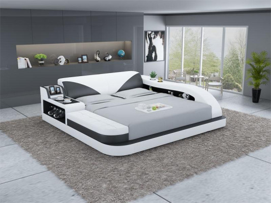 Multifunction s Bed Luxury Design Leather Beds Double Storage Shelf 180x200