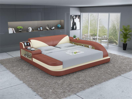 Multifunction s Bed Luxury Design Leather Beds Double Storage Shelf 180x200