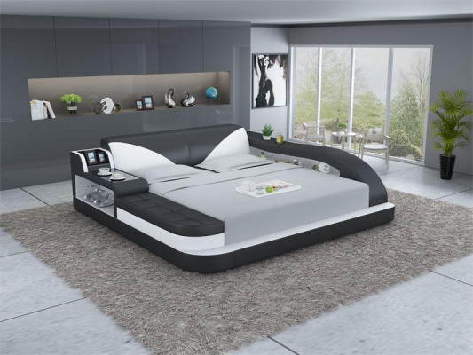 Multifunction s Bed Luxury Design Leather Beds Double Storage Shelf 180x200