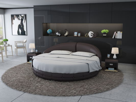 Design Round Bed Upholstered bed Luxury bed Double bed USB Beds Round