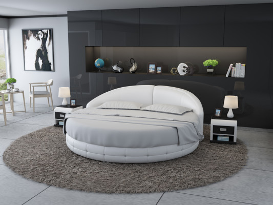 Design Round Bed Upholstered bed Luxury bed Double bed USB Beds Round