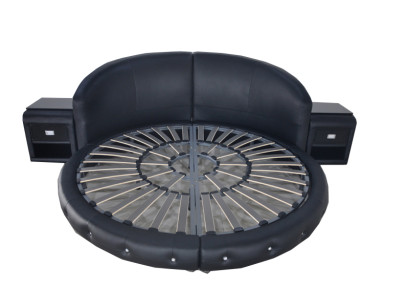 Round Leather Design Upholstered Beds Double Round Bed with USB LB8844