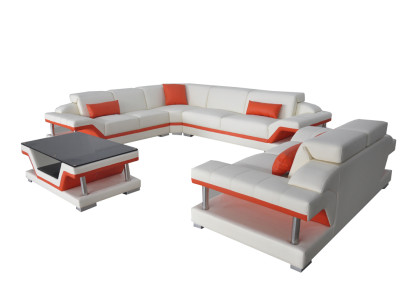 Leather Corner Sofa Suite Sofas Couches Upholstery Living landscape Luxury Corner
