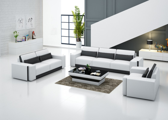 Leather sofa Couch Living landscape Sofa set Sofa Suite Modern Design G 8019D