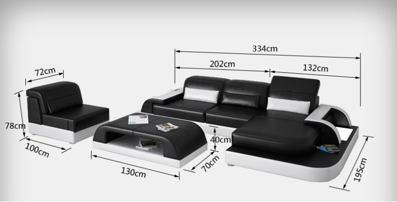 Leather sofa Couch Living landscape Corner sofa Corner Suite Design Modern Sofa L6012C