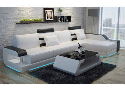 Leather sofa couch living landscape corner sofa corner decor design modern suite