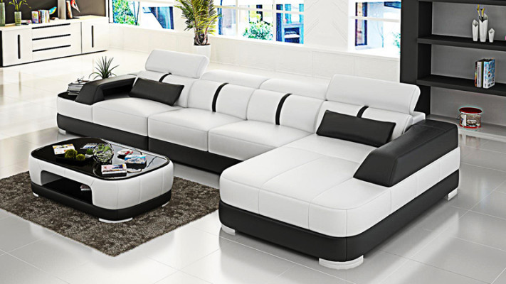Leather Sofa Upholstery Seat Corner Sofa Suite Living landscape Living room