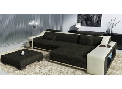 Design Corner sofa Sofa Couch Upholstery Seat Sofas Corner Suite Textile Leather