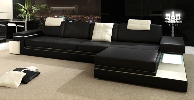 Corner sofa Suite Sofa Upholstery Couch Living landscape Seat Corner Textile Leather