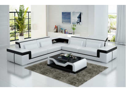 Leather sofa Couch Living landscape Corner sofa Corner Suite Design Modern Sofa G8020B