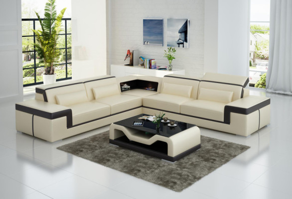 Leather sofa Couch Living landscape Corner sofa Corner Suite Design Modern Sofa G8020B