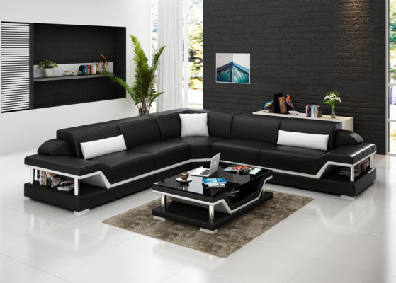 Leather sofa Couch Living landscape Corner sofa Corner Suite Design Modern Sofa G8004B