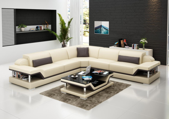Leather sofa Couch Living landscape Corner sofa Corner Suite Design Modern Sofa G8004B