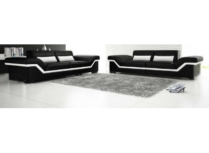 LEATHER SOFA BIG SOFA 3+3 DESIGN SOFA Upholstery Leather Suite COUCH SOFAGARITUR new