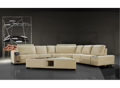 Leather sofa Corner sofa Sofa Couch Design Seat Upholstery Suite Living landscape 2348