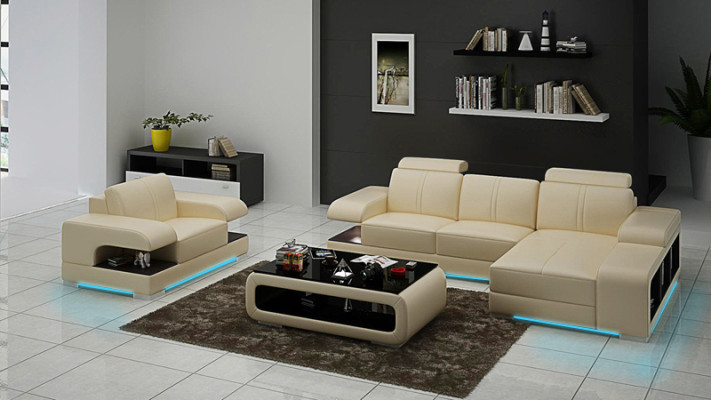 Leather sofa Couch Living landscape Corner sofa Armchair Suite Modern Sofa new G8028E