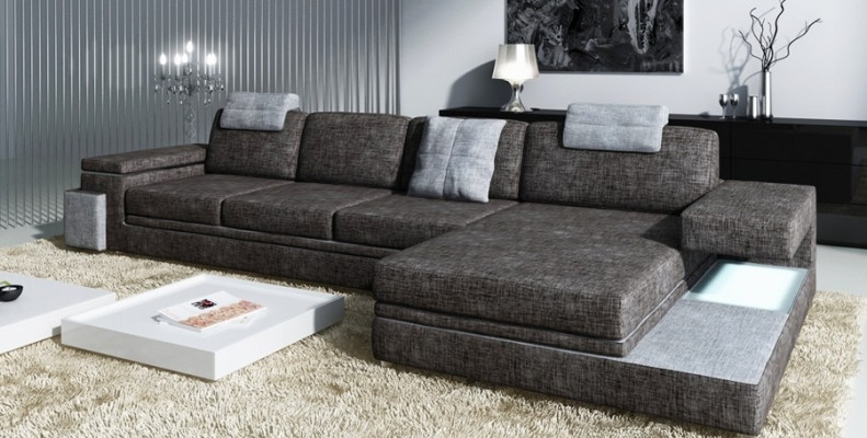 Design leather sofa sofa couch upholstery living landscape corner decor suite corner