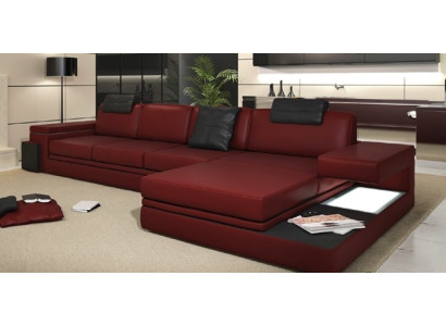 Design Leather Sofa Sofa Couch Upholstery Living landscape Corner Suite Textile