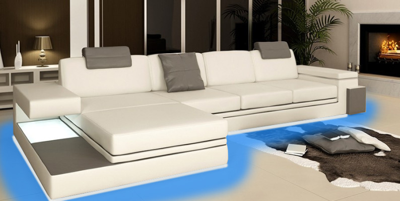 Design Leather Sofa Sofa Couch Upholstery Living landscape Corner Suite Textile