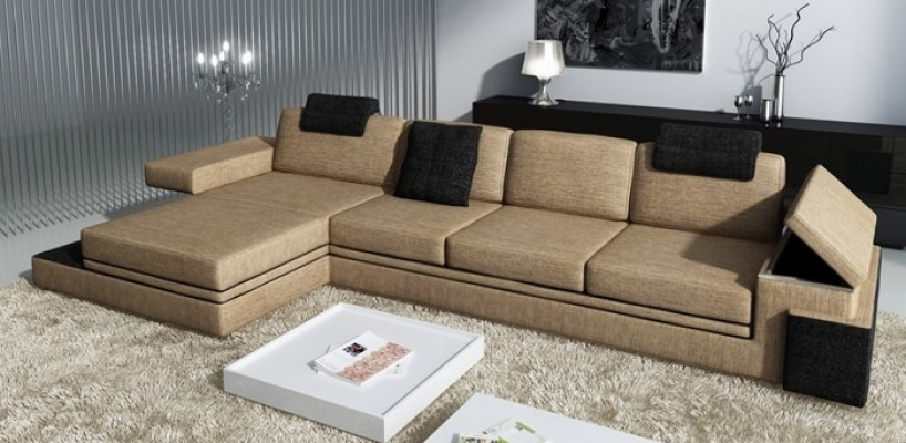 Design leather sofa sofa couch upholstery living landscape suite corner textile