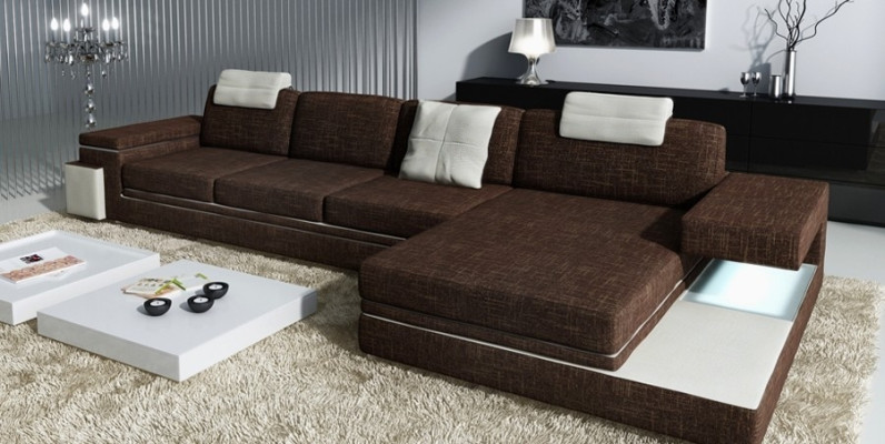 Design Leather Sofa Sofa Couch Suite Upholstery Living landscape Corner Textile