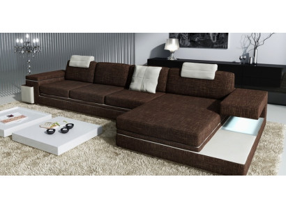 Design leather sofa sofa couch upholstery decor living landscape corner suite corner