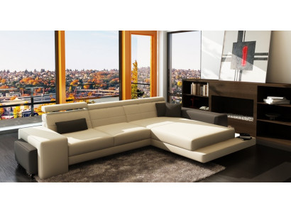 Corner sofa Upholstery Couch Sofa Living landscape Seat Corner Suite Textile Leather