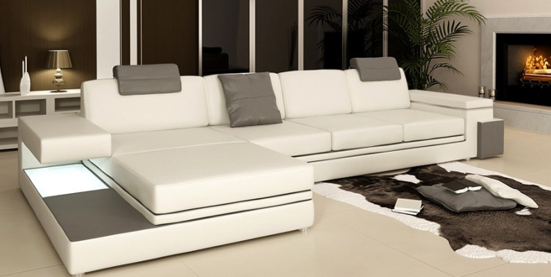 Design leather sofa sofa couch upholstery living landscape corner suite corner
