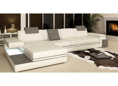 Design leather sofa sofa couch upholstery living landscape corner suite corner