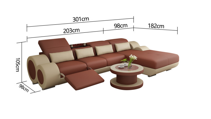 Leather sofa Couch Sofa set new Corner sofa Eck Suite Design Modern Sofa G8035H