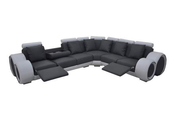 Design Leather Upholstery XXL Seat Room Sofa Couch Designer Corner Suite