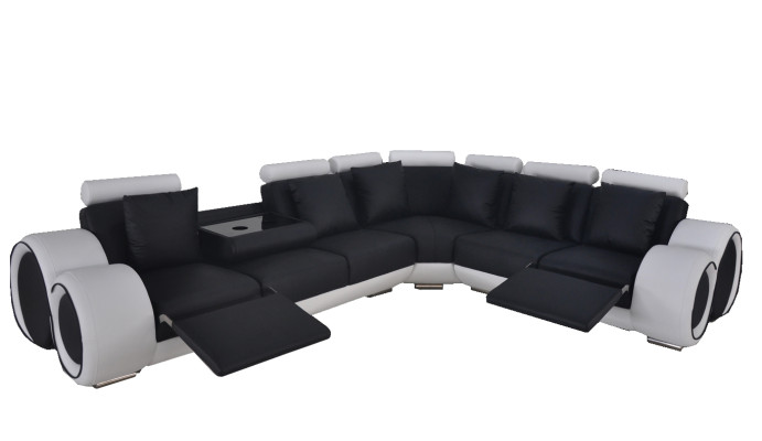 Design Leather Upholstery XXL Seat Room Sofa Couch Designer Corner Suite