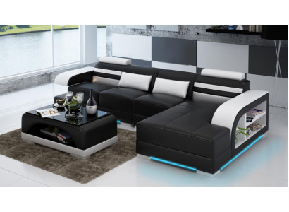 Leather sofa Couch Living landscape Corner sofa Corner Suite Design Modern Sofa G8033C