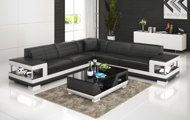 Leather sofa Couch Living landscape Corner Modern Sofa Corner sofa Design Suite
