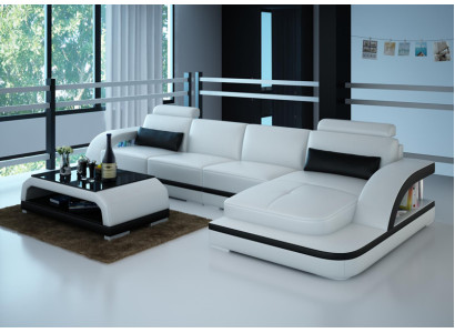 Leather sofa Couch Living landscape Corner sofa Corner Suite Design Modern Sofa G8011C