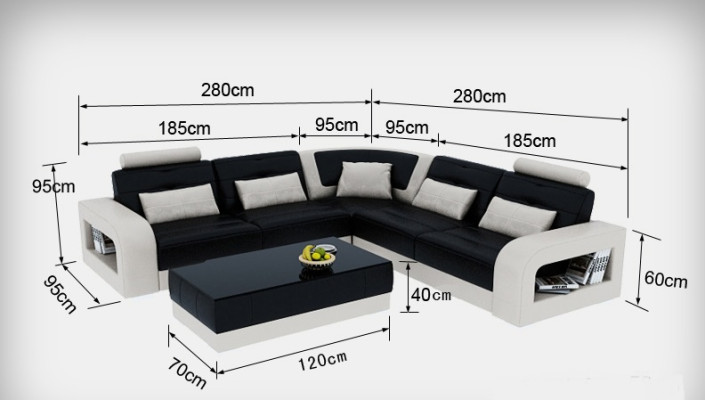 Leather sofa Couch Living landscape Corner sofa Corner Suite Design Modern Sofa L6008B