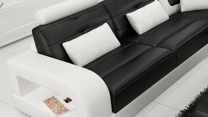 Leather sofa Couch Living landscape Corner sofa Corner Suite Design Modern Sofa L6008B