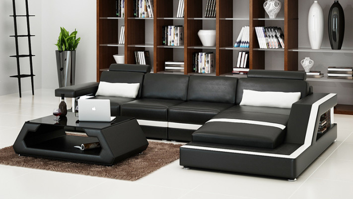 Leather Sofa Couch Modern Living landscape Corner Decor Corner sofa Design Suite