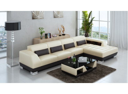Leather sofa Couch Living landscape Corner sofa Corner Suite Design Modern Sofa G8024C