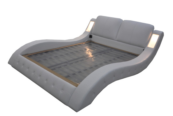 Luxury Bed with USB Upholstery Marriage Hotel Modern Beds Leather 140/160/180/200 cm