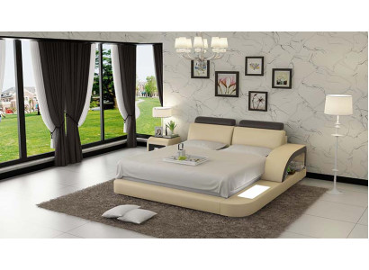 Luxury Bed Lighting Leather Bed Beds Sofa Big Marriage Upholstery 140/160/180 cm
