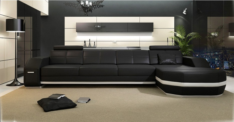 Design Corner sofa Couch Upholstery Corner Suite Leather sofa Corner Living landscape PH300B