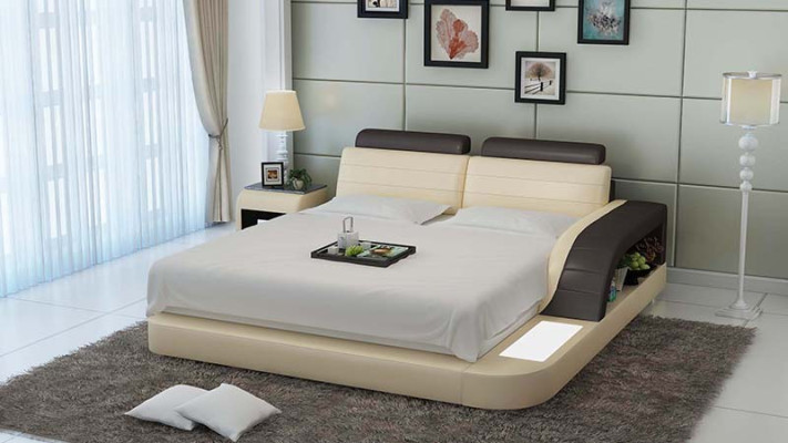 Upholstery Design Luxury Bed Beds Leather Modern Bedroom 140/160/180 cm