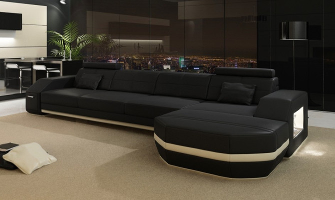 Design Corner sofa Couch Upholstery Corner Suite Leather sofa Corner Living landscape PH300B