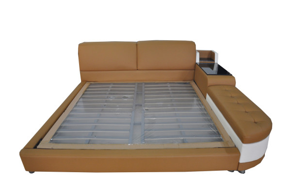 Design Luxury Bed Upholstery Marriage Modern Leather Hotel Beds 140/160/180/200