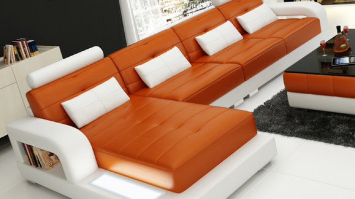 Leather sofa couch living landscape corner suite design modern sofa decoration L-shape